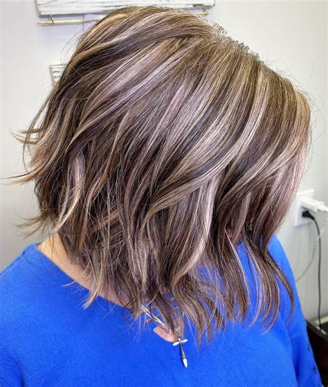 grey highlights for brown hair|blending gray hair with highlights.